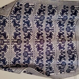 Vintage Scarves by Vera Neuman navy & white approx 21 square 100% acetate